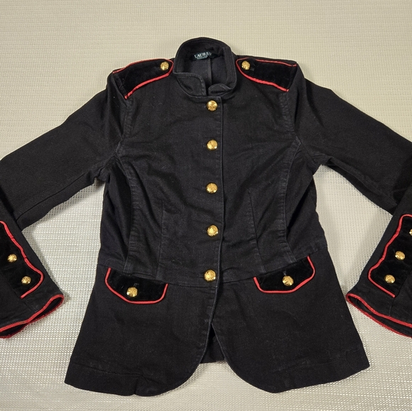 RALPH LAUREN BLACK MILITARY JACKET W/EPAULETS COAT Size 4 NICE!!!!!!!!!!!! - Picture 6 of 14